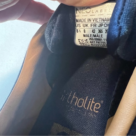 Adidas Navy Blue Three-Stripe Neo Sneakers Mens 8.5 - Picture 11 of 11